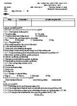 Bài kiểm tra một tiết Sinh học Lớp 6 - Học kì II - Năm học 2016-2017